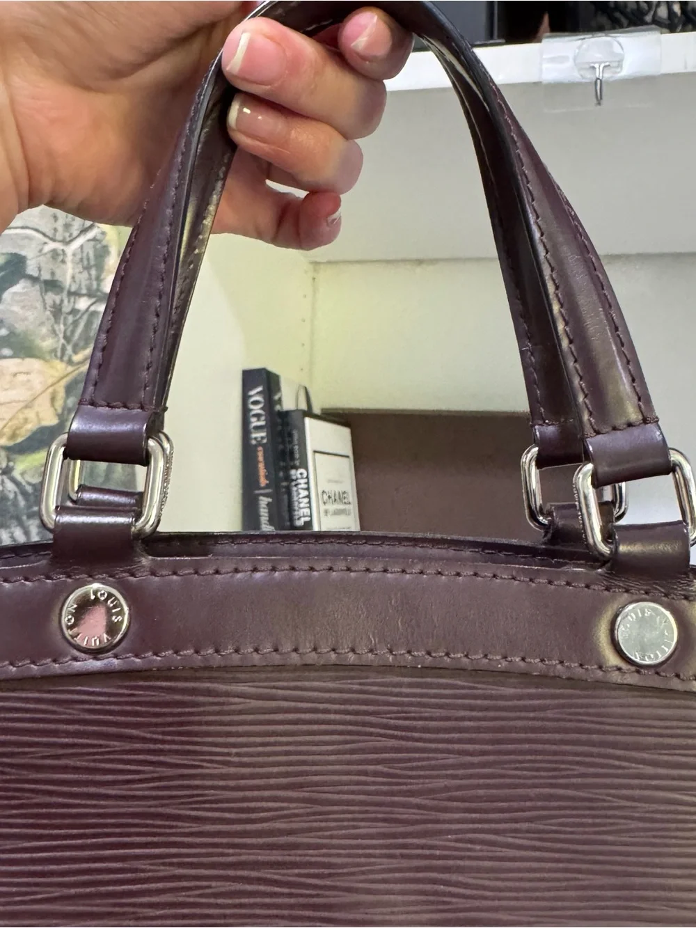 Louis Vuitton Structured Satchel in Dark plum